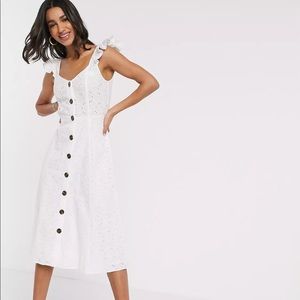 ASOS design shell broderie midi sundress, US 8